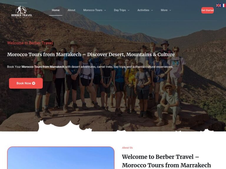 Site web Berber Travel réalisé par Webmarok