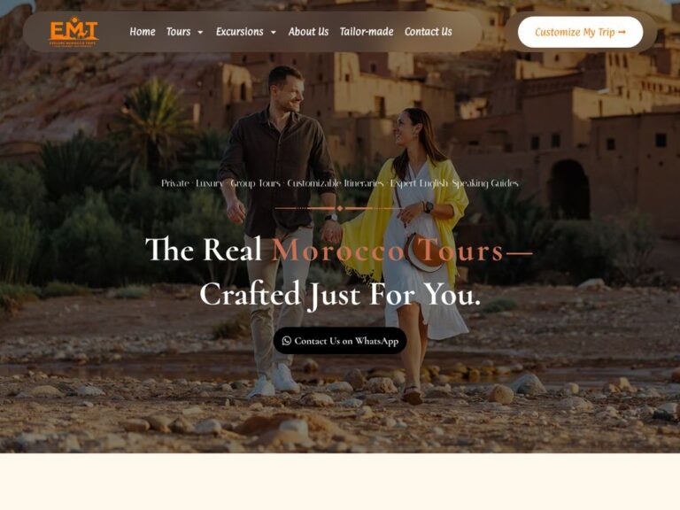 Site web Explore Morocco Trips réalisé par Webmarok