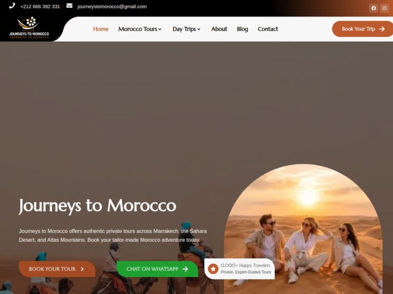 Site web Journeys to Morocco réalisé par Webmarok