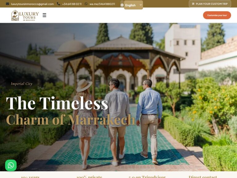 Site web Luxury Tours in Morocco réalisé par Webmarok