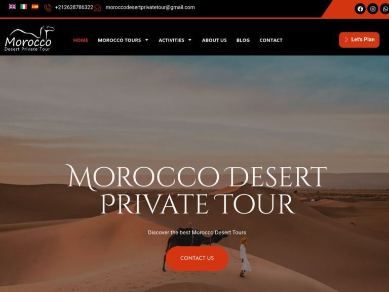Site web Morocco Desert Private Tour réalisé par Webmarok
