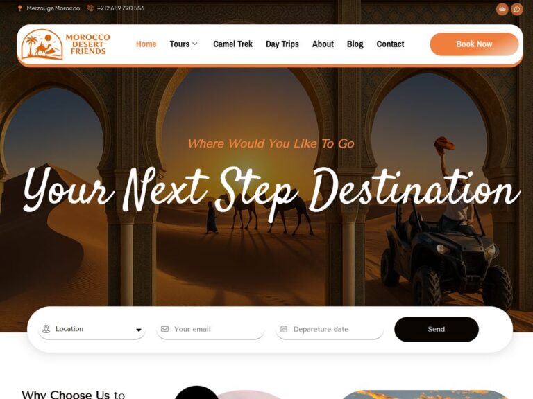 Site web Morocco Desert Friends réalisé par Webmarok