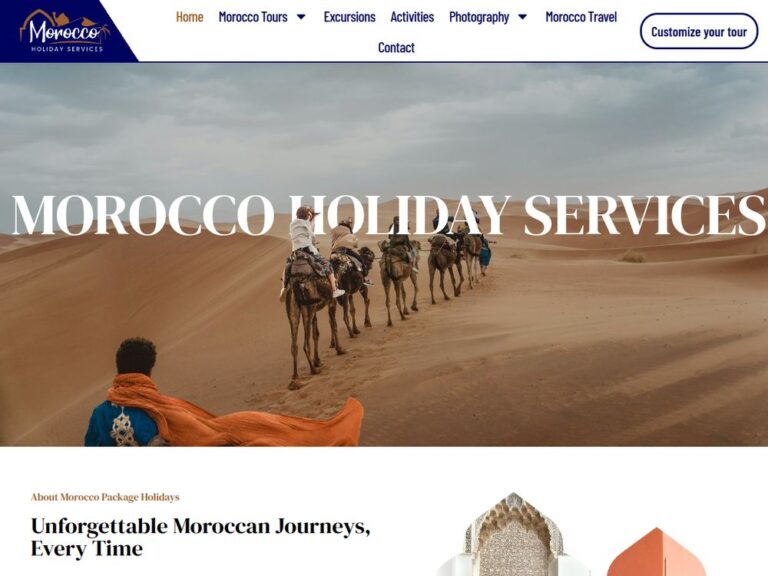 Site web Morocco Holiday Services réalisé par Webmarok