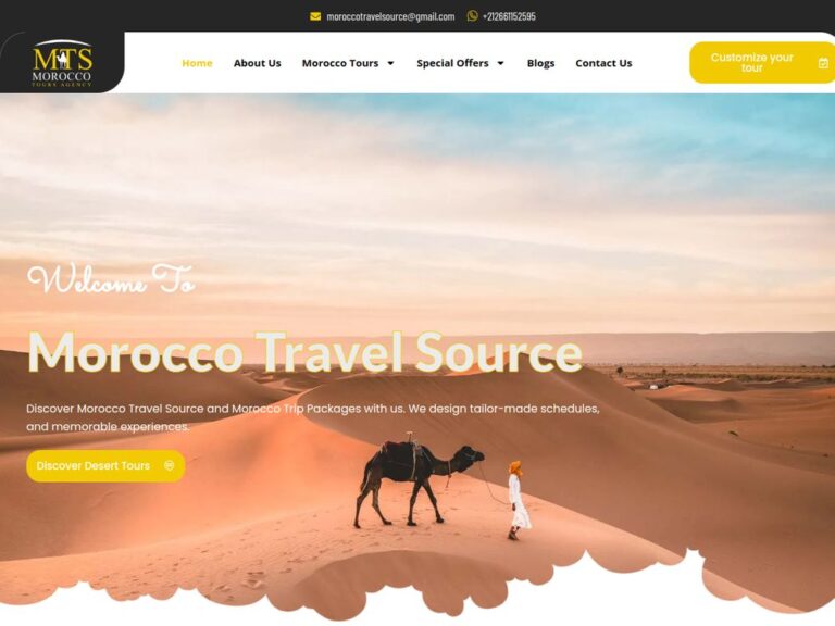 Site web Morocco Travel Source réalisé par Webmarok
