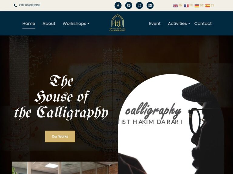 Site web The House of the Calligraphy réalisé par Webmarok
