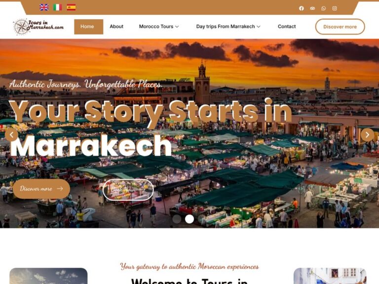 Site web Tours in Marrakech réalisé par Webmarok