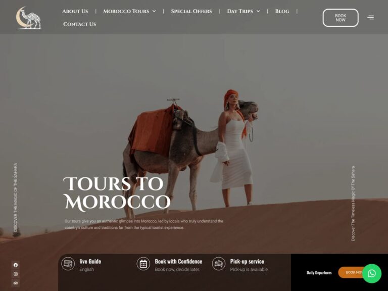 Site web Tours to Morocco réalisé par Webmarok
