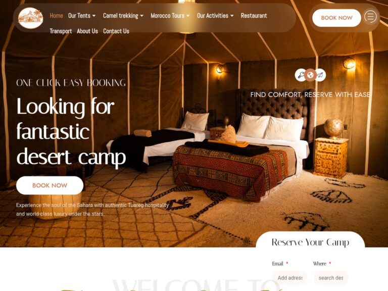 Site web Tuareg Luxury Camp réalisé par Webmarok