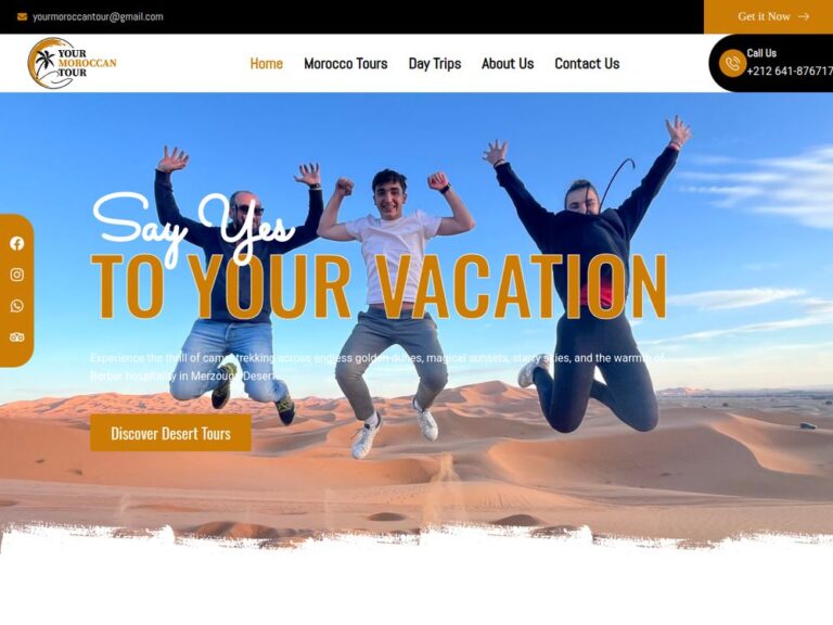 Site web Your Moroccan Tour réalisé par Webmarok